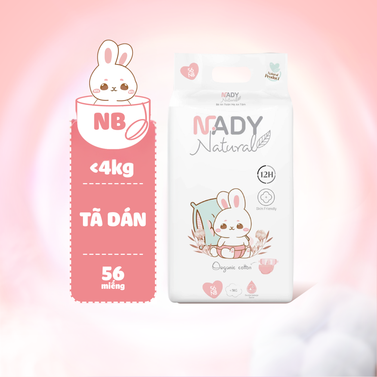Bỉm dán Nady Natural - Size NB <4kg